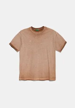 United Colors of Benetton tricou de bumbac pentru copii culoarea maro, melanj, 3085C10P9 imagine
