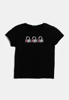 United Colors of Benetton tricou de bumbac pentru copii culoarea negru, 3I1XC10MZ imagine