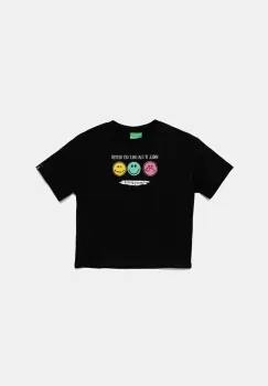 United Colors of Benetton tricou de bumbac pentru copii culoarea negru, 3I1XC10NQ imagine