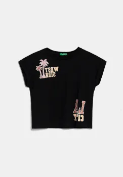 United Colors of Benetton tricou de bumbac pentru copii culoarea negru, 3I1XC10NZ imagine