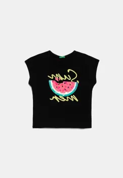 United Colors of Benetton tricou de bumbac pentru copii culoarea negru, 3I1XC10P0 imagine