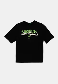 United Colors of Benetton tricou de bumbac pentru copii culoarea negru, cu imprimeu, 3I1XC10O4 imagine