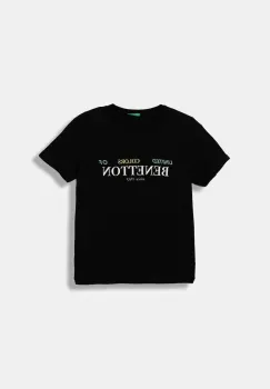 United Colors of Benetton tricou de bumbac pentru copii culoarea negru, cu imprimeu, 3I1XC10Q4 imagine
