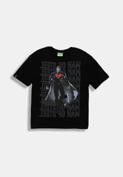 United Colors of Benetton tricou de bumbac pentru copii culoarea negru, cu imprimeu, 3JERC10PO imagine