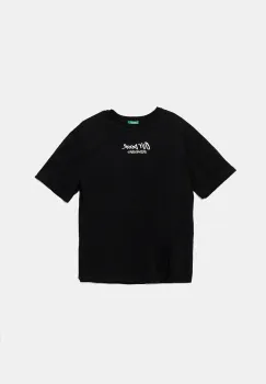 United Colors of Benetton tricou de bumbac pentru copii culoarea negru, cu imprimeu, 3SLUC10P8 imagine