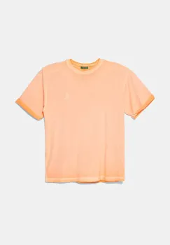 United Colors of Benetton tricou de bumbac pentru copii culoarea portocaliu, melanj, 3085C10P9 imagine