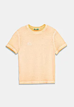 United Colors of Benetton tricou de bumbac pentru copii culoarea portocaliu, uni, 3085G10JP imagine