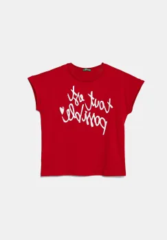 United Colors of Benetton tricou de bumbac pentru copii culoarea rosu, 3I1XC10NZ imagine