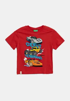 United Colors of Benetton tricou de bumbac pentru copii culoarea rosu, cu imprimeu, 3I1XG10I3 imagine