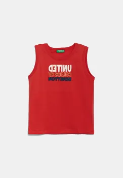 United Colors of Benetton tricou de bumbac pentru copii culoarea rosu, cu imprimeu, 3I1XGH013 imagine