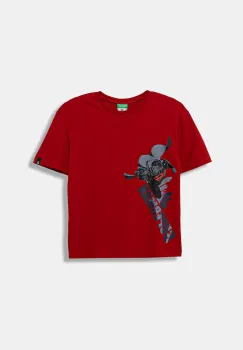 United Colors of Benetton tricou de bumbac pentru copii culoarea rosu, cu imprimeu, 3JERC10PO imagine