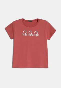 United Colors of Benetton tricou de bumbac pentru copii culoarea roz, 3I1XC10MZ imagine