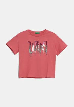 United Colors of Benetton tricou de bumbac pentru copii culoarea roz, 3I1XC10NY imagine