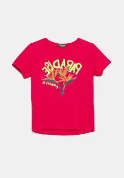 United Colors of Benetton tricou de bumbac pentru copii culoarea roz, 3I1XC10OY imagine