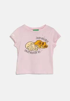 United Colors of Benetton tricou de bumbac pentru copii culoarea roz, 3I1XG10GS imagine