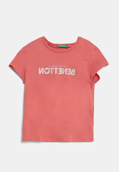 United Colors of Benetton tricou de bumbac pentru copii culoarea roz, 3I1XG10HU imagine