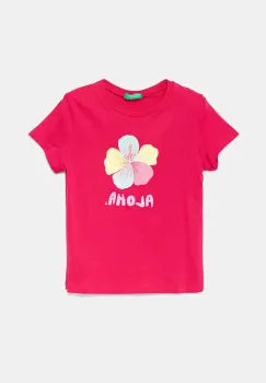 United Colors of Benetton tricou de bumbac pentru copii culoarea roz, 3I1XG10JJ imagine