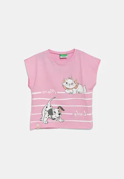 United Colors of Benetton tricou de bumbac pentru copii culoarea roz, 3JERG10JC imagine