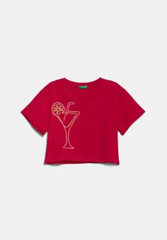 United Colors of Benetton tricou de bumbac pentru copii culoarea roz, 3SDLC10OX imagine