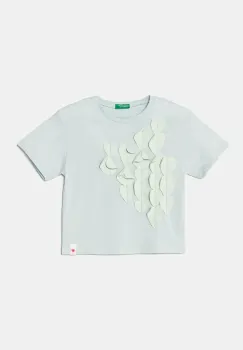 United Colors of Benetton tricou de bumbac pentru copii culoarea turcoaz, 3I1XG10IK imagine