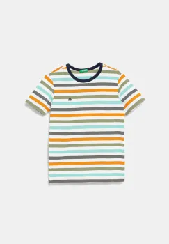 United Colors of Benetton tricou de bumbac pentru copii culoarea turcoaz, cu imprimeu, 3FHXC10MW imagine