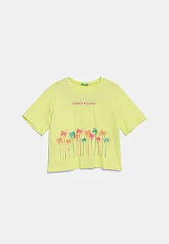 United Colors of Benetton tricou de bumbac pentru copii culoarea verde, 35RYC10OZ imagine