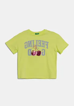 United Colors of Benetton tricou de bumbac pentru copii culoarea verde, 3I1XC10NY imagine