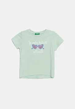 United Colors of Benetton tricou de bumbac pentru copii culoarea verde, 3I1XG10JB imagine