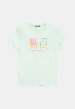 United Colors of Benetton tricou de bumbac pentru copii culoarea verde, 3I1XG10JJ imagine