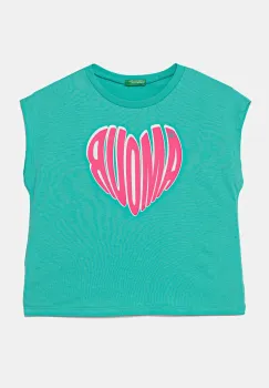 United Colors of Benetton tricou de bumbac pentru copii culoarea verde, 3JERC10PB imagine