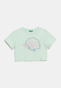 United Colors of Benetton tricou de bumbac pentru copii culoarea verde, 3SDLC10OX imagine