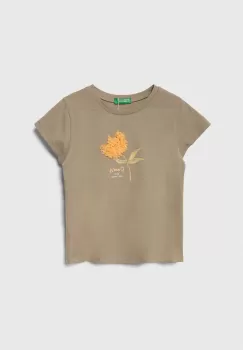 United Colors of Benetton tricou de bumbac pentru copii culoarea verde imagine