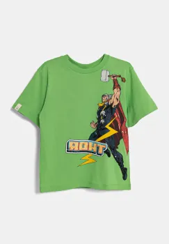 United Colors of Benetton tricou de bumbac pentru copii culoarea verde, cu imprimeu, 35RYG10I1 imagine