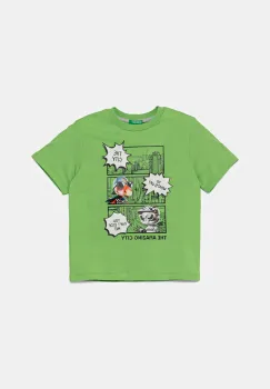 United Colors of Benetton tricou de bumbac pentru copii culoarea verde, cu imprimeu, 35RYG10I7 imagine