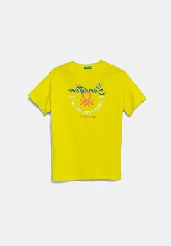 United Colors of Benetton tricou de bumbac pentru copii culoarea verde, cu imprimeu, 3I1XC10OO imagine