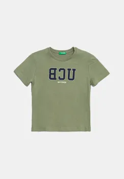 United Colors of Benetton tricou de bumbac pentru copii culoarea verde, cu imprimeu, 3I1XG10HT imagine