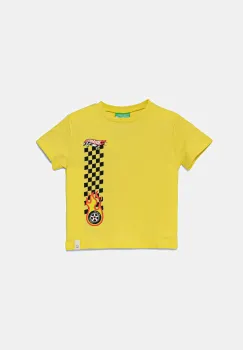 United Colors of Benetton tricou de bumbac pentru copii culoarea verde, cu imprimeu, 3I1XG10I3 imagine