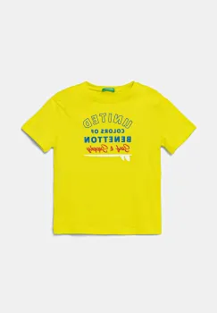 United Colors of Benetton tricou de bumbac pentru copii culoarea verde, cu imprimeu, 3I1XG10JO imagine