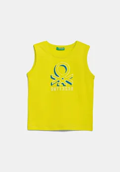 United Colors of Benetton tricou de bumbac pentru copii culoarea verde, cu imprimeu, 3I1XGH013 imagine