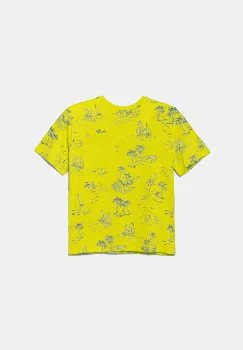 United Colors of Benetton tricou de bumbac pentru copii culoarea verde, cu imprimeu, 3PDQC10PA imagine