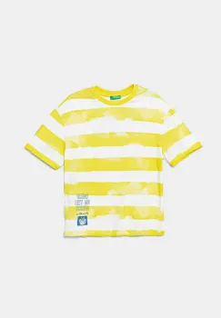 United Colors of Benetton tricou de bumbac pentru copii culoarea verde, cu imprimeu, 3SL3C10P5 imagine