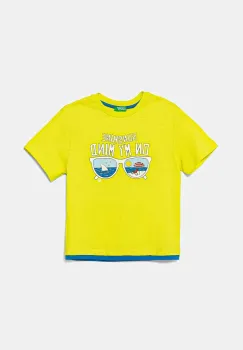 United Colors of Benetton tricou de bumbac pentru copii culoarea verde, cu imprimeu, 3SLUG10JF imagine