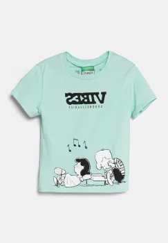 United Colors of Benetton tricou de bumbac pentru copii culoarea verde, cu imprimeu, 3X1SC10NG imagine