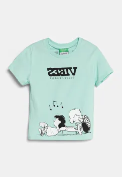 United Colors of Benetton tricou de bumbac pentru copii culoarea verde, cu imprimeu, 3X1SC10NG imagine