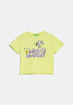 United Colors of Benetton tricou de bumbac pentru copii culoarea verde, cu imprimeu, 3X1SG10I9 imagine