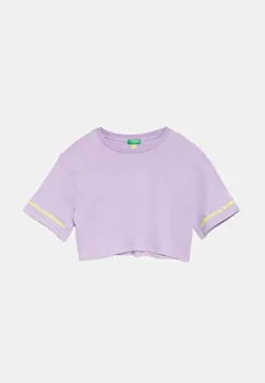 United Colors of Benetton tricou de bumbac pentru copii culoarea violet, 3096C10PC imagine