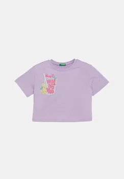 United Colors of Benetton tricou de bumbac pentru copii culoarea violet, 35RYC10OZ imagine