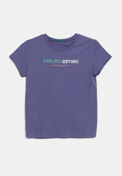 United Colors of Benetton tricou de bumbac pentru copii culoarea violet, 3I1XC10MZ imagine