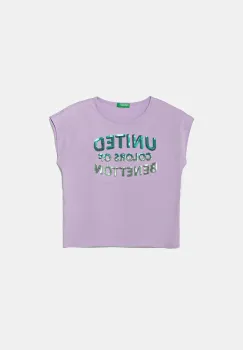 United Colors of Benetton tricou de bumbac pentru copii culoarea violet, 3I1XC10P1 imagine