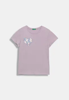 United Colors of Benetton tricou de bumbac pentru copii culoarea violet, 3I1XC10Q1 imagine